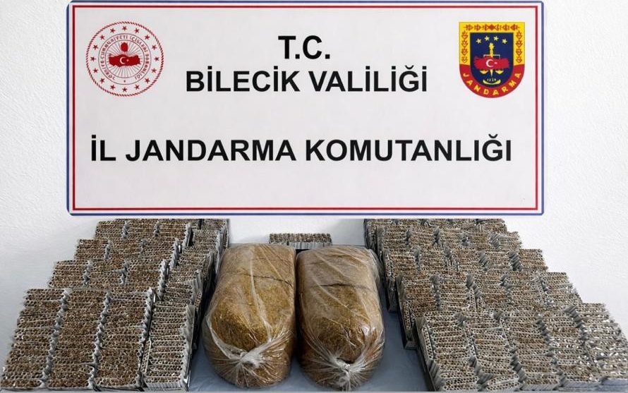 Pazaryeri’nde 13 bin 580 makaron ve 10 kilo kıyılmış tütün ele geçirildi
